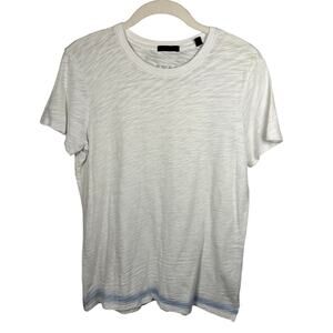 ATM White & Blue 100% Cotton Short Sleeve T-Shirt Women's Medium